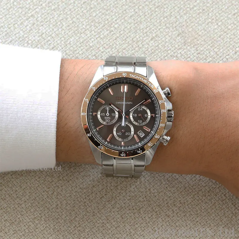 Seiko Spirit Chronograph Brown Dial Men’s Watch- SBTR026